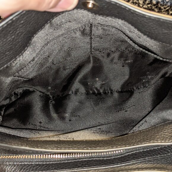 KATE SPADE NEW YORK LEILA LEATHER MEDIUM TOTE SHOULDER BAG $399 Black - Picture 13 of 16